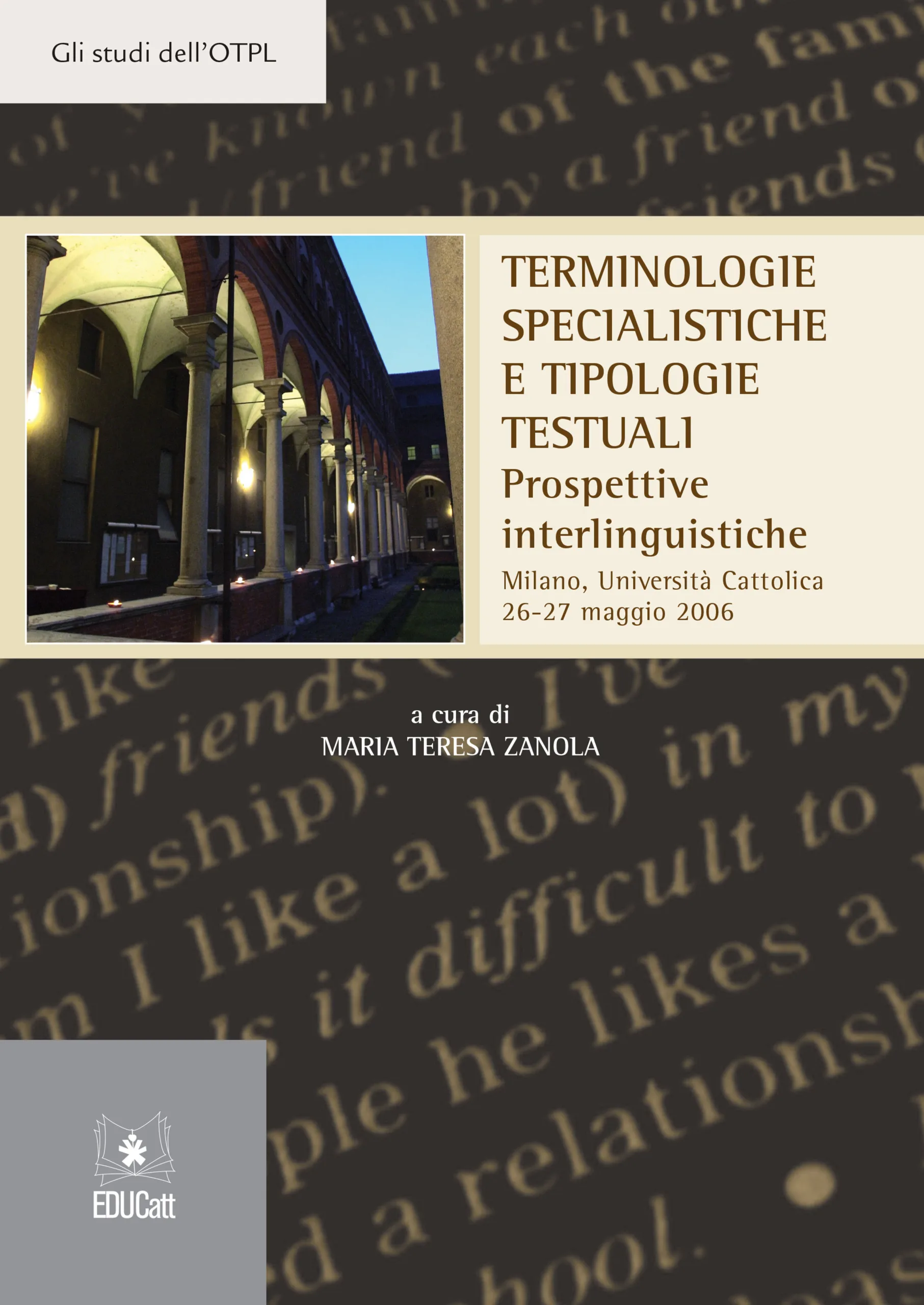 Copertina Terminologie specialistiche e tipologie testuali